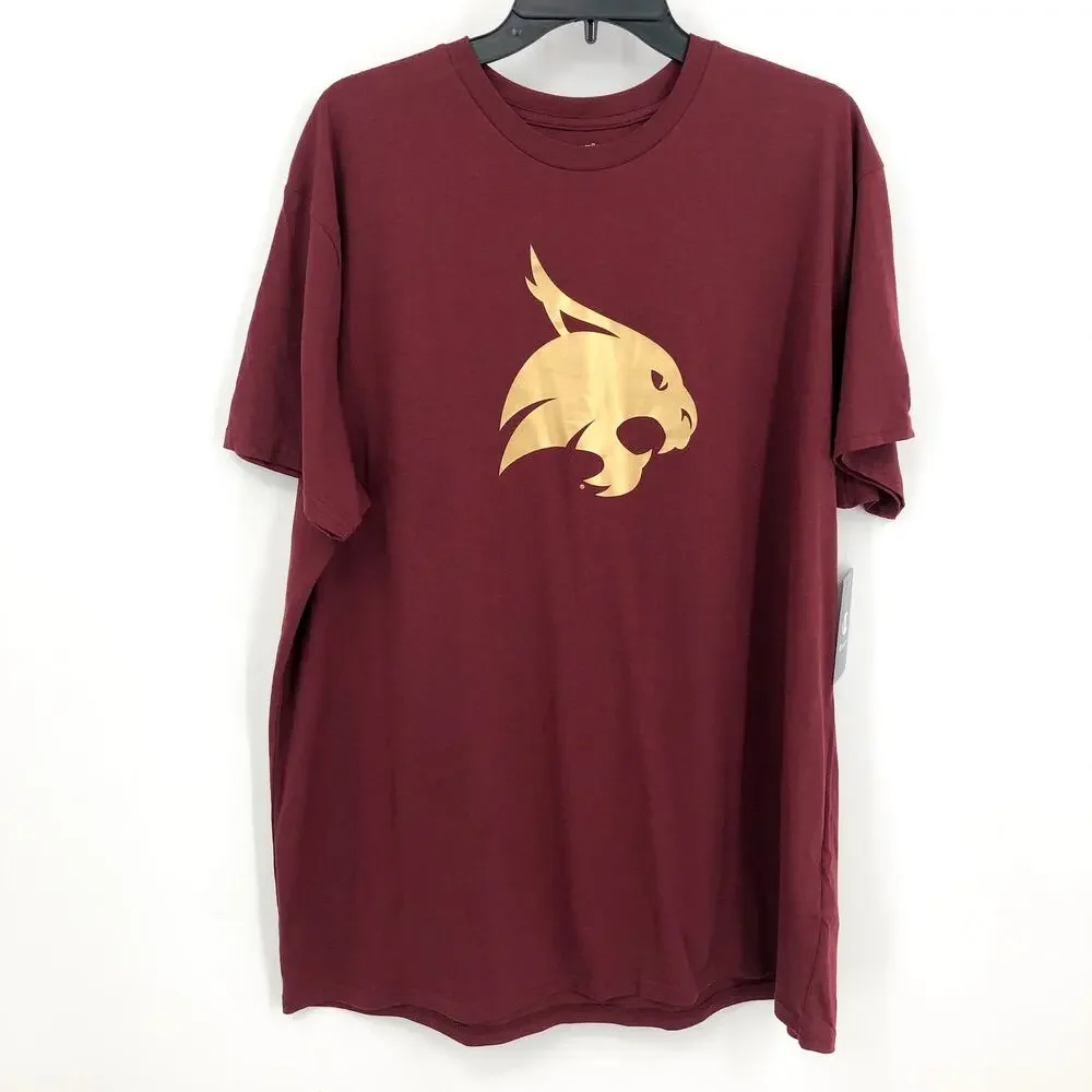 TAGS CHAMPION Men's Texas State Bobcats Primary Jersey T-Shirt 2XL Maroon NWT - Picture 2 of 8